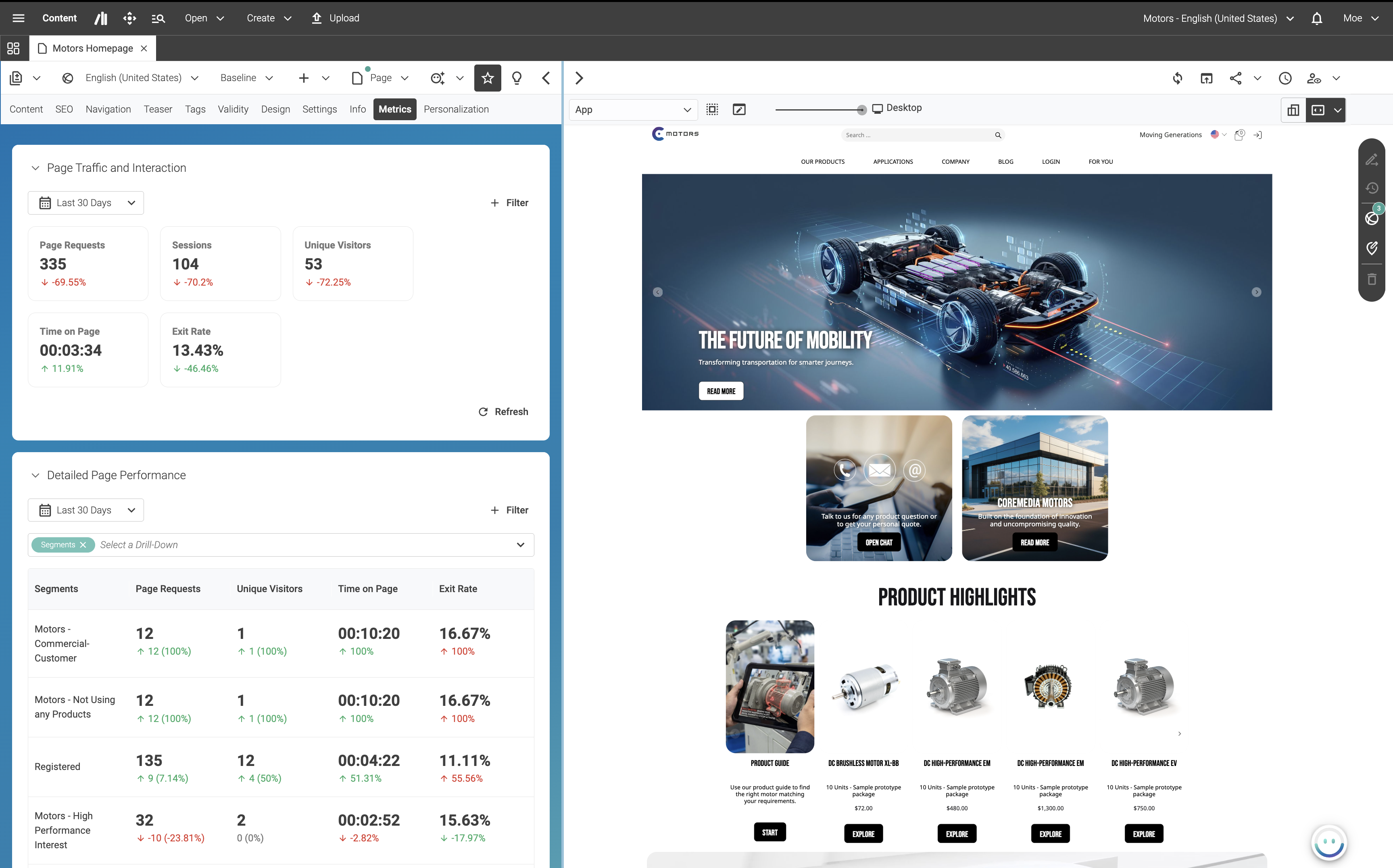 CoreMedia Content Cloud V13 - Studio - Performance Metrics